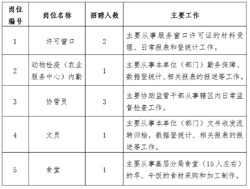 招聘岗位及人数