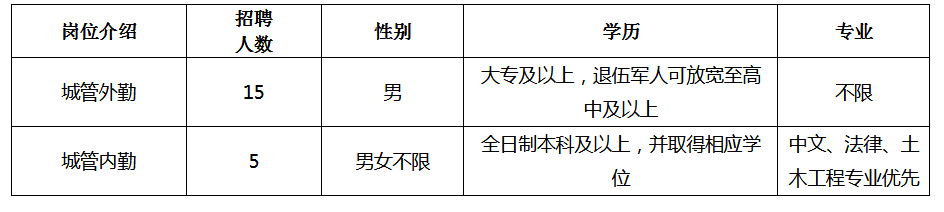 具备岗位简介表所要求的其他条件。