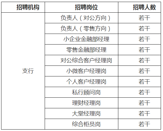 招聘岗位及人数